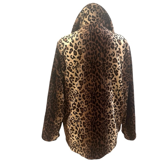 Vtg Haband Leopard Print Black Silk Pea Coat Size M 90's Mob Wife Glamour Wife - Picture 4 of 15